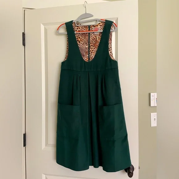 royama itchome | Dresses | Emerald Green Velvet Jumper With Pockets |  Poshmark